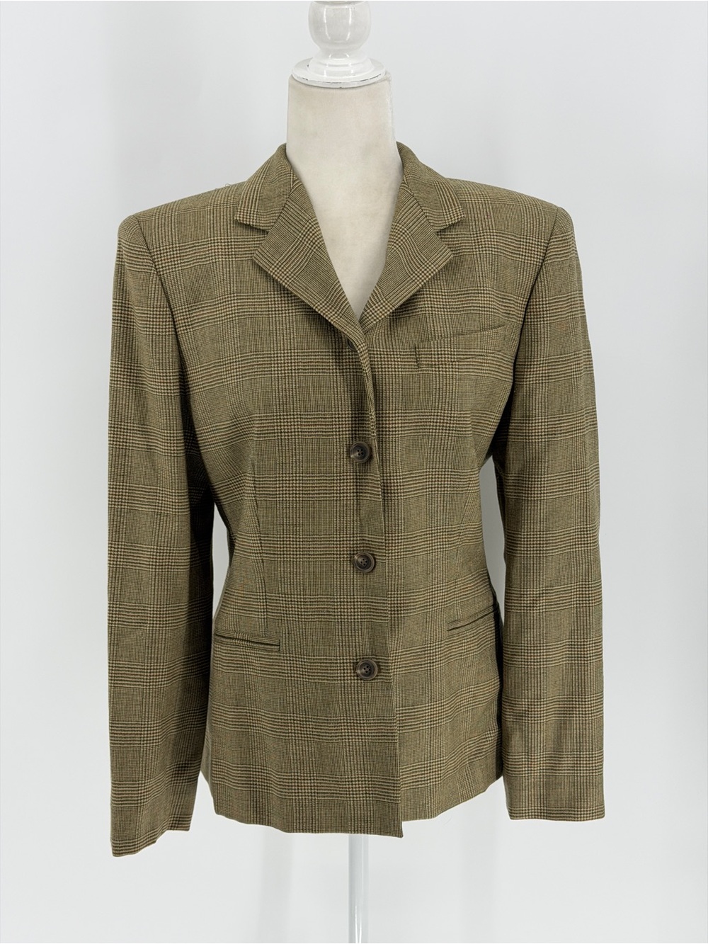Lauren Ralph Lauren Vintage Tweed Wool Blend Blazer Size 8
